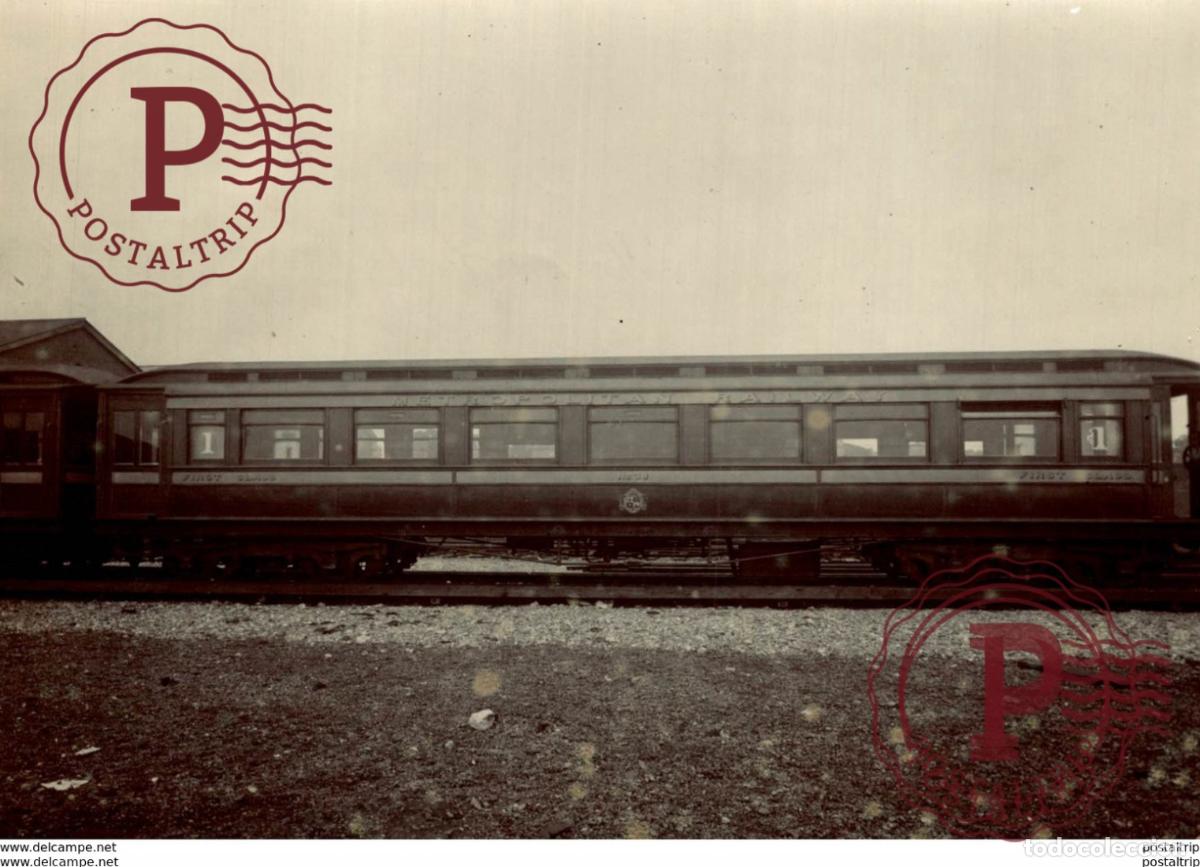 Fotograf&iacute;a antigua: METROPOLITAN FIRST CLASS CARRIAGE RAILWAY TRAIN TREN CHEMIN DE FER 15*11CM Fonds Victor FORBIN 186