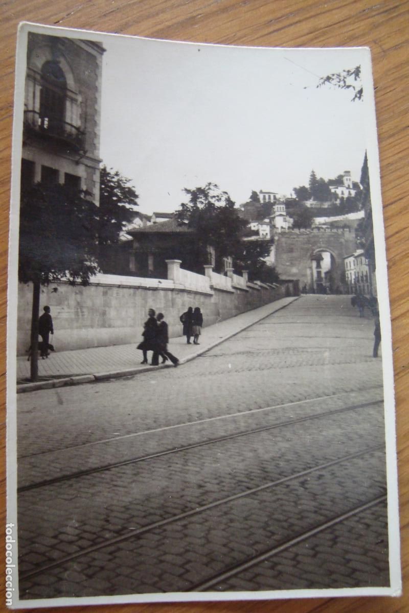 Fotograf&iacute;a antigua: ANTIGUA FOTOGRAFIA VISTA PUERTA DE ELVIRA GRANADA A&Ntilde;OS 40.50