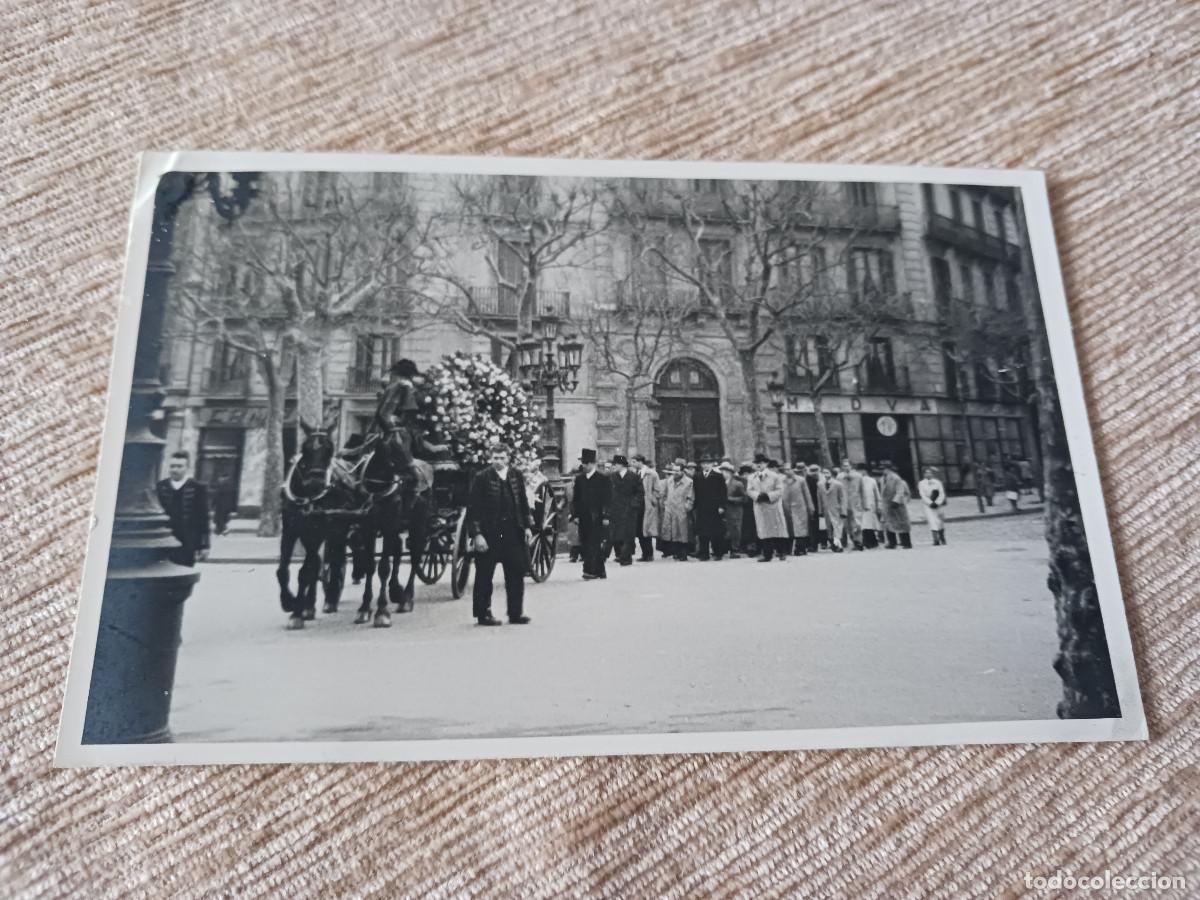 Fotograf&iacute;a antigua: fotografia de entierro coche de caballos, barcelona, foto sales