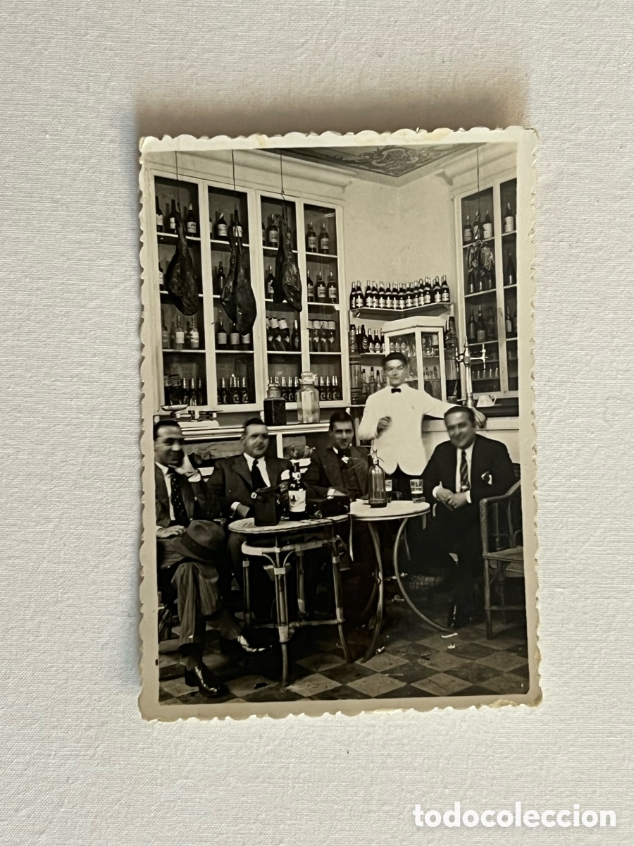 Fotograf&iacute;a antigua: SANTA CRUZ DE LA PALMA.., Fot&oacute;grafia costumbrista interior de un Bar.. (a.1932)