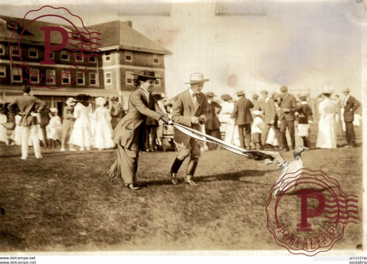 Fotografia antiga: GOOSE RACES SOCIETY PASTIME ENGLAND +++- 18*13CM&nbsp;Fonds Victor FORBIN 1864-1947