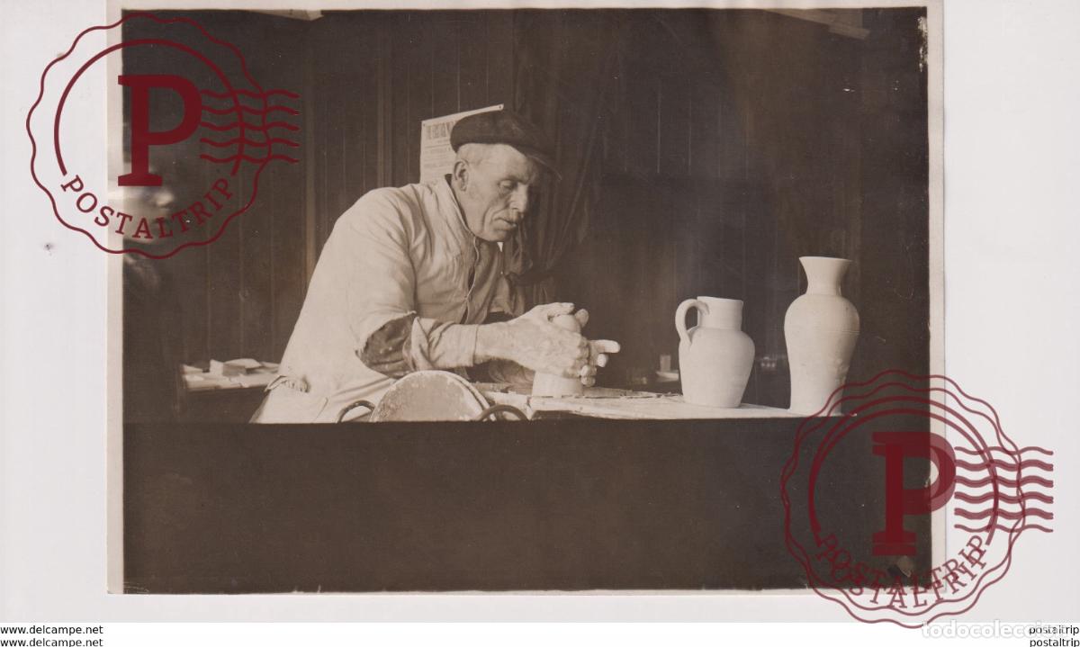 Alte Fotografie: POTTER AND HIS WHEEL +- 16*12CM&nbsp;Fonds Victor FORBIN 1864-1947