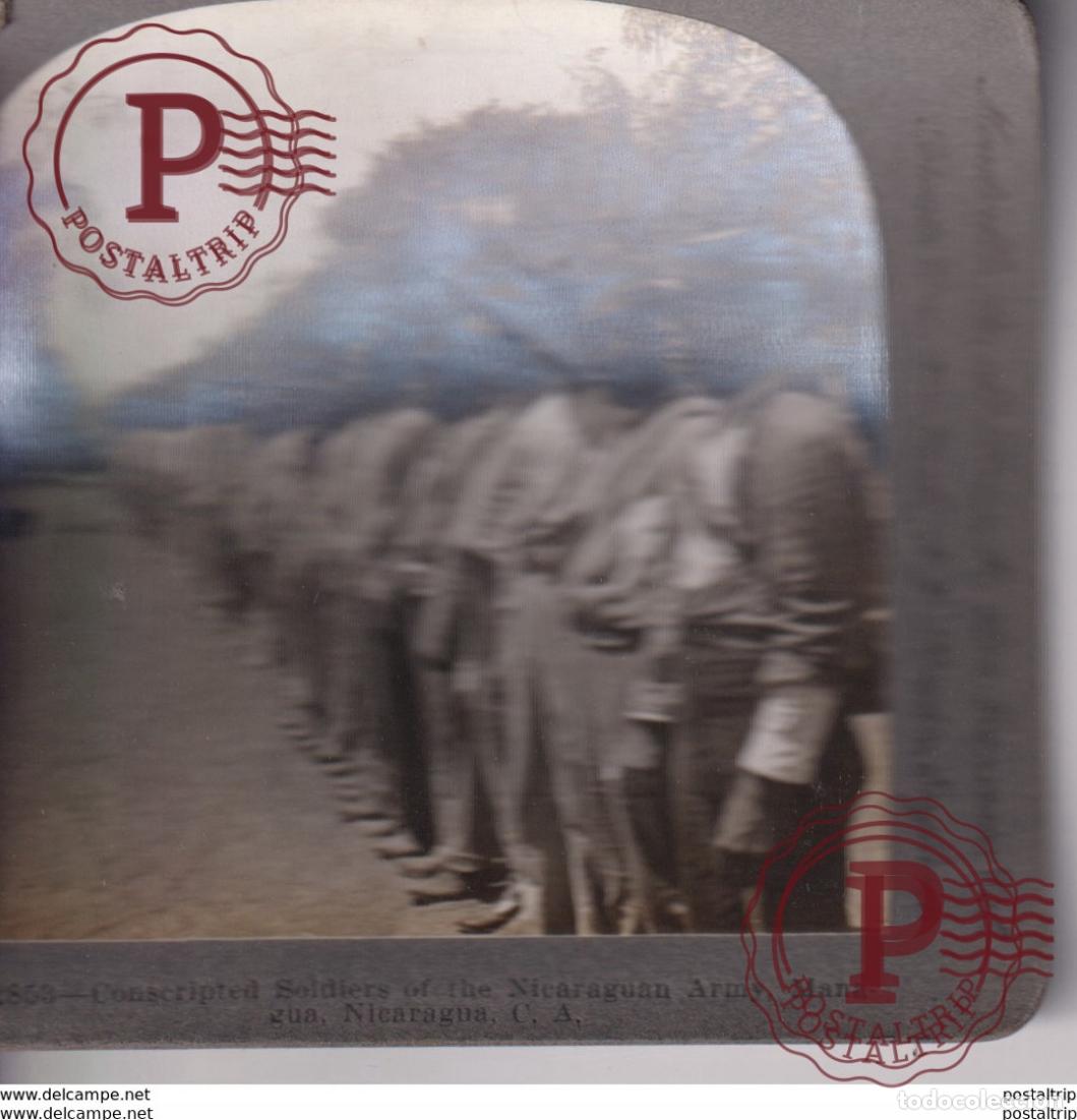 Photographie ancienne: CONSCRIPTED SOLDIERS OF THE NICARAGUAN ARMY MANAGUA NICARAGUA +- 9*9CM&nbsp;Fonds Victor FORBIN 1864-1