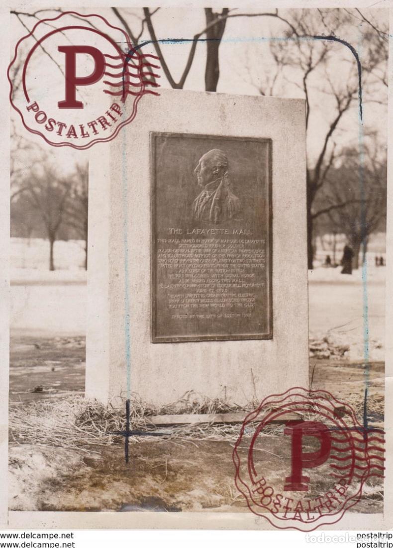 Photographie ancienne: LAFAYETTE MEMORIAL BOSTON USA 20*15CM Fonds Victor FORBIN 1864-1947