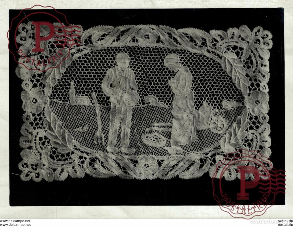 Fotografia antiga: BRUGES BELGIAN TOWN ALL WOMEN ARE LACEMAKERS BRUGGE Dentelli&egrave;res. Kantwerksters 21*16CM Fonds Victo