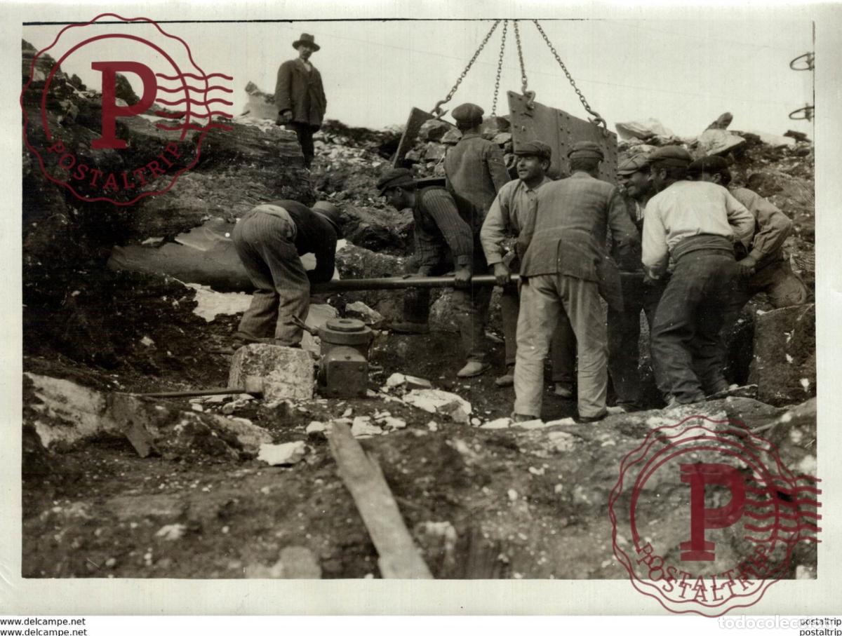 Fotografia antiga: LOT 5 FOTOS GREEK MARBLE FOR LCC HALL MOUNT PENTELIKON MINING MINES MINA 21*16CM Fonds Victor FORB