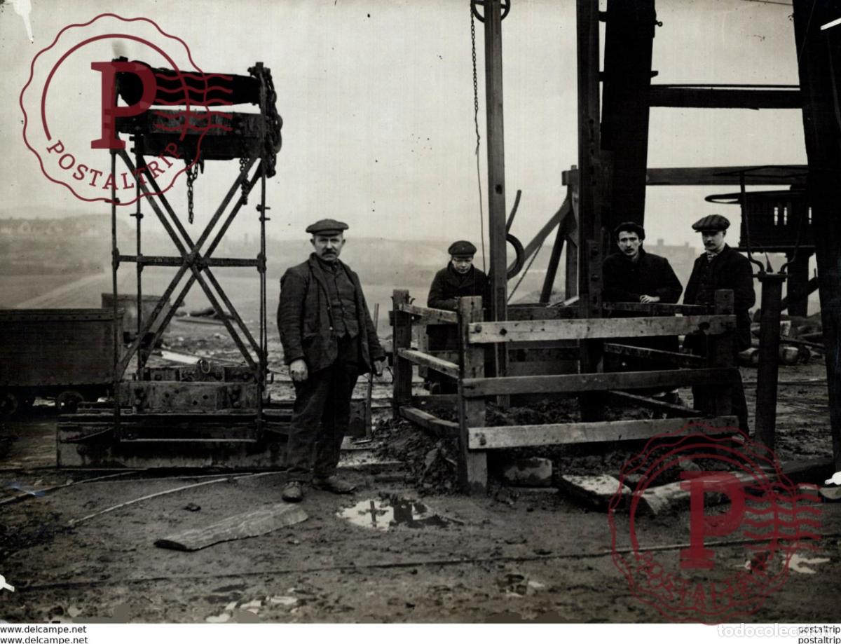 Fotografia antiga: SALTWELL COLLIERIES COLLIERY MINING MINES MINA 21*17CM Fonds Victor FORBIN 1864-1947