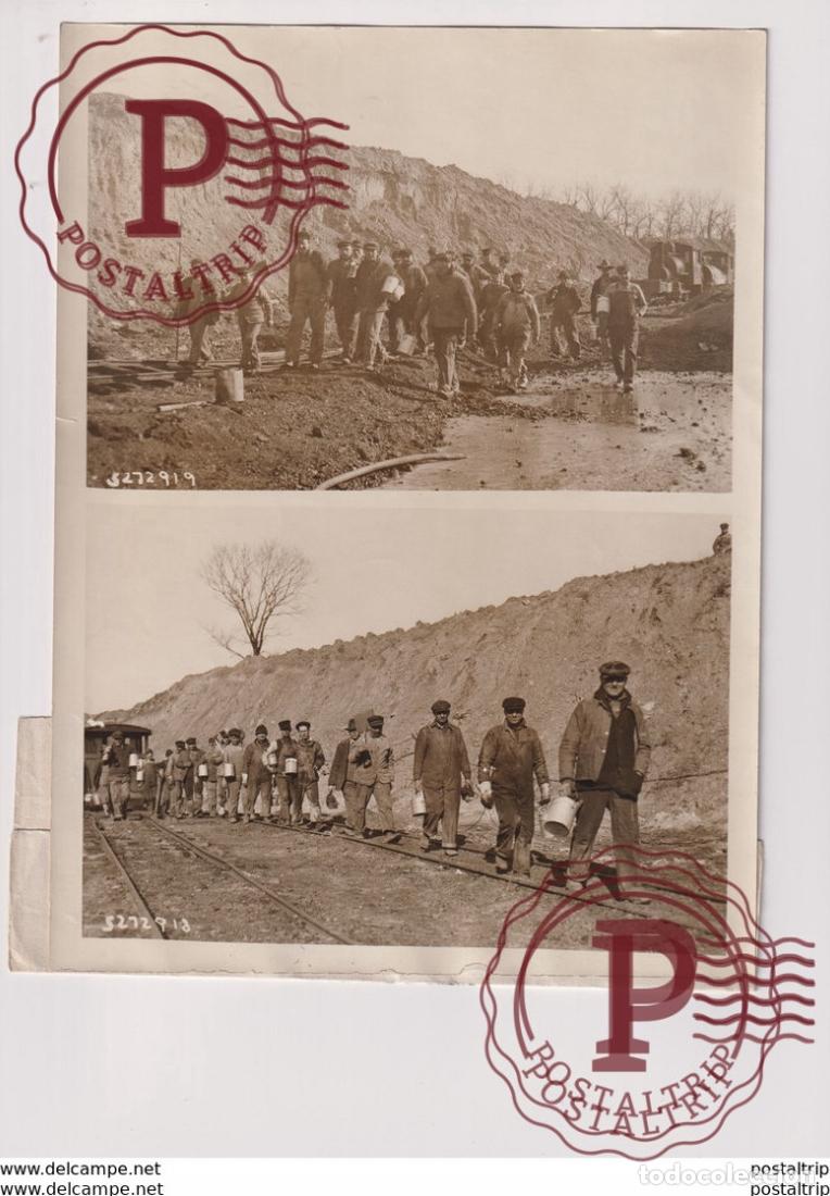 Fotografia antiga: COAL STRIKE MINERS REPLACE KANSAS VOLUNTEERS PITTSBURG MINE MINING MINES MINA 24*18CM Fonds Victor F