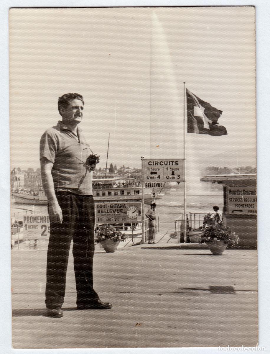 Fotograf&iacute;a antigua: Fant&aacute;stica foto. Port Gitana, Bellevue, Suiza. Paseos en barco. A&ntilde;os 60 pc
