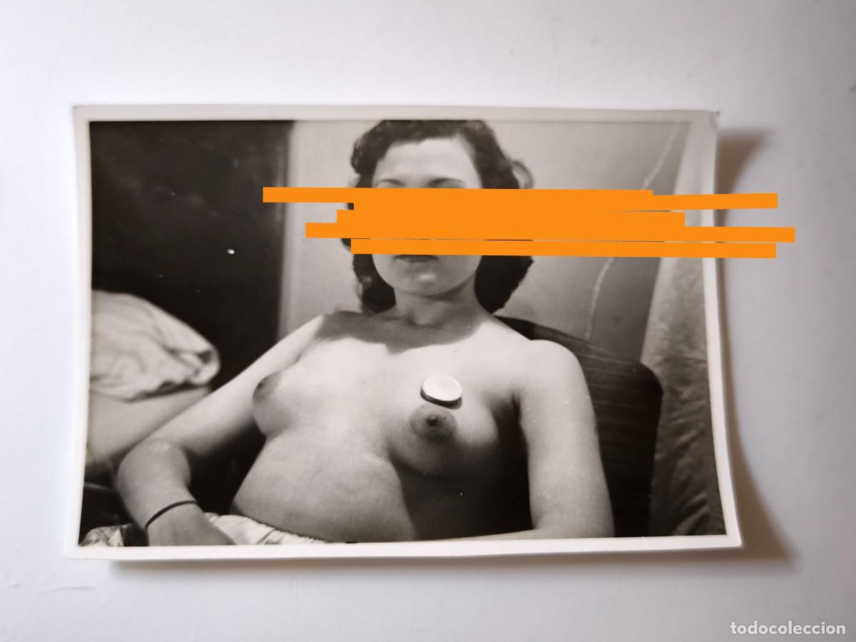 Fotograf&iacute;a antigua: Antigua fotograf&iacute;a. Chica, mujer posando. Desnuda, desnudo. Art&iacute;stico. A&ntilde;os 50.