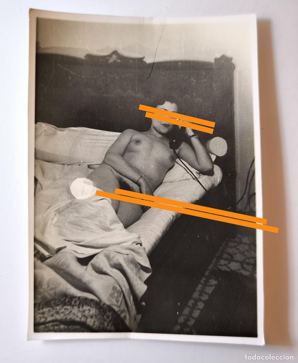 Fotograf&iacute;a antigua: Antigua fotograf&iacute;a. Chica, mujer posando. Desnuda, desnudo. Art&iacute;stico. A&ntilde;os 50.