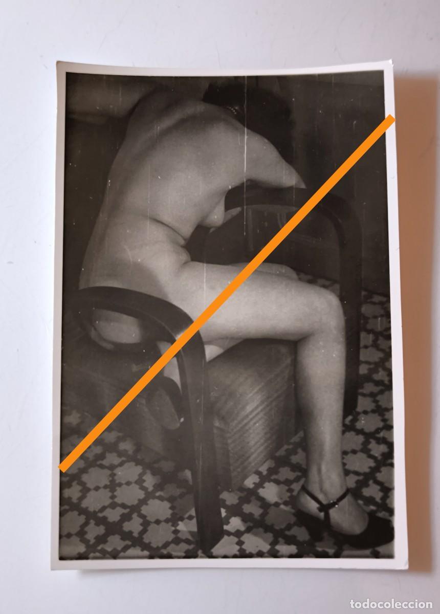 Fotograf&iacute;a antigua: Antigua fotograf&iacute;a. Chica, mujer posando. Desnuda, desnudo. Art&iacute;stico. A&ntilde;os 50.