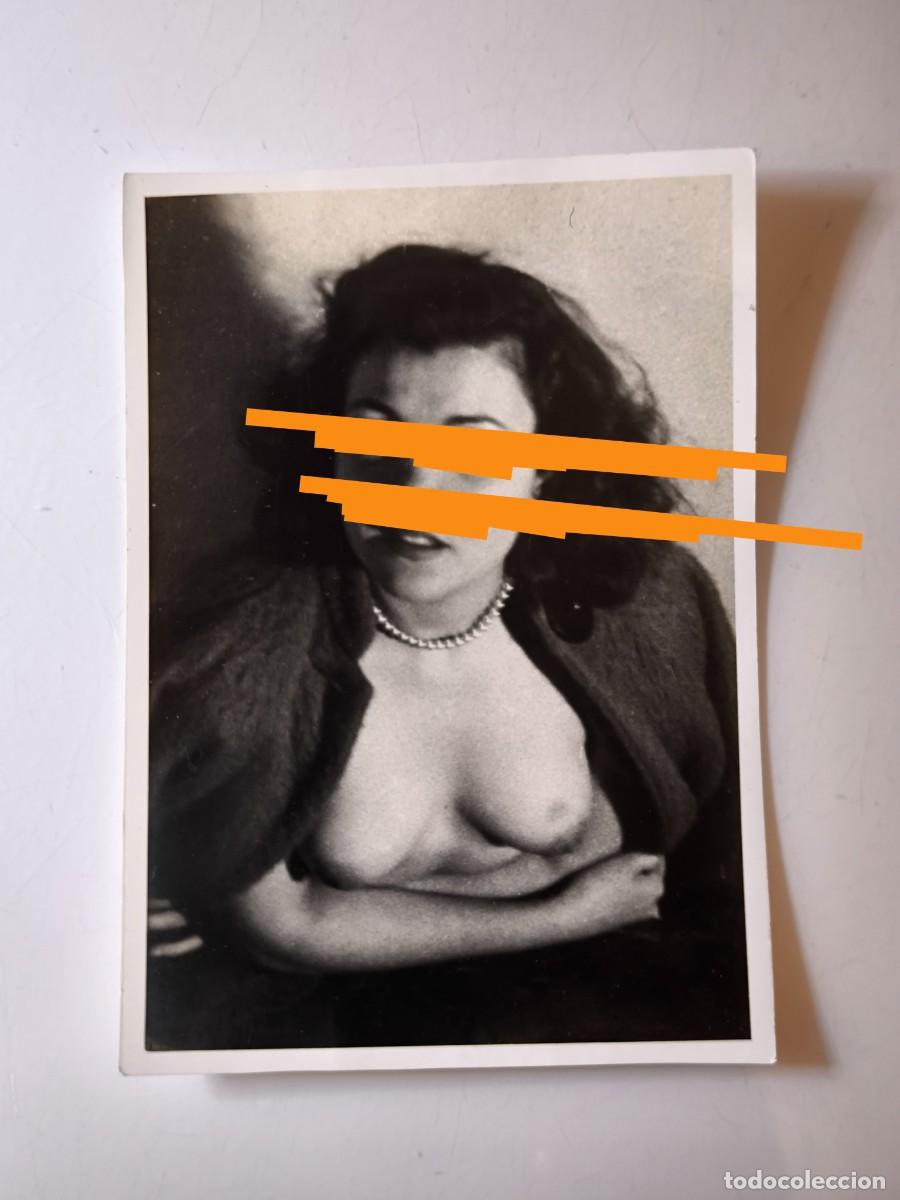 Fotograf&iacute;a antigua: Antigua fotograf&iacute;a. Chica, mujer posando. Desnuda, desnudo. Art&iacute;stico. A&ntilde;os 50.