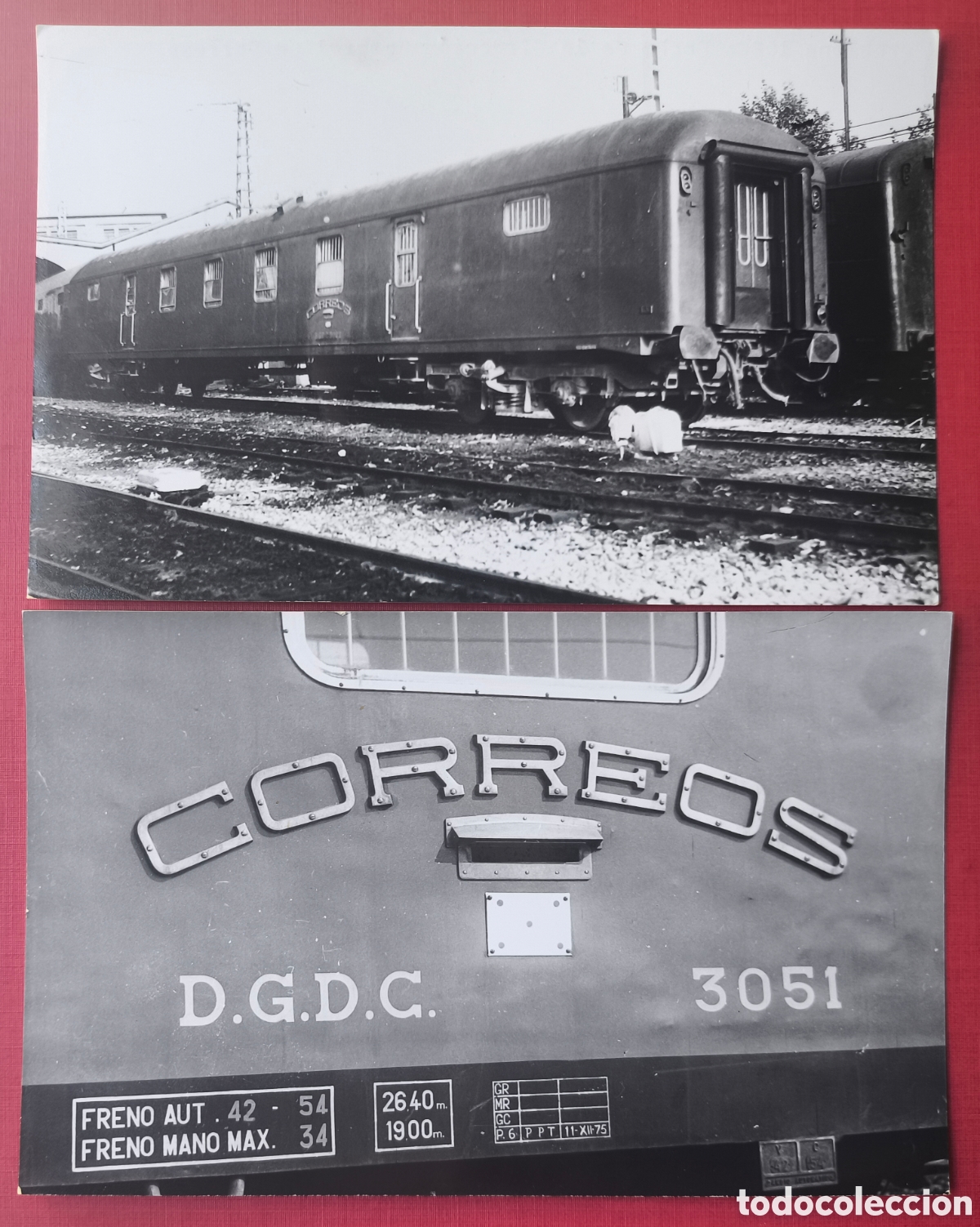 Fotograf&iacute;a antigua: RENFE FERROCARRIL COCHE DIRECCI&Oacute;N GENERAL DE CORREOS FOTOGRAF&Iacute;A ARXIU CUY&Aacute;S