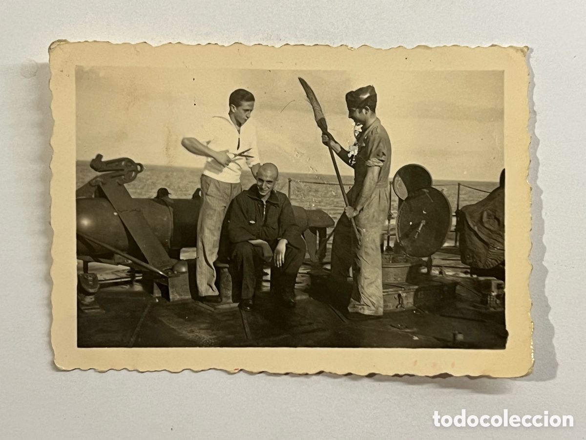 Fotograf&iacute;a antigua: CARTAGENA Fotograf&iacute;a Marineros en tiempos de asueto. Laboratorio Abellan (h.1937?)