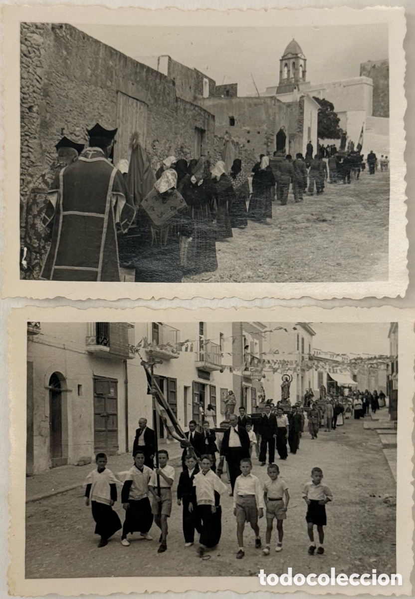 Fotograf&iacute;a antigua: Ibiza procesi&oacute;n posible San Antonio a&ntilde;os 40 a 50