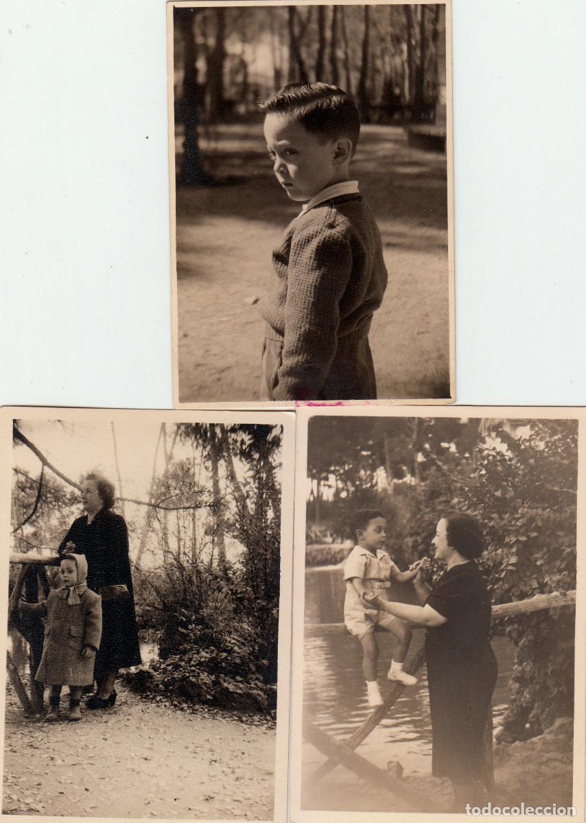 Antique Photography: Tres preciosas fotos. Albacete. Ni&ntilde;o con su madre en el Parque. A&ntilde;os 50 pc