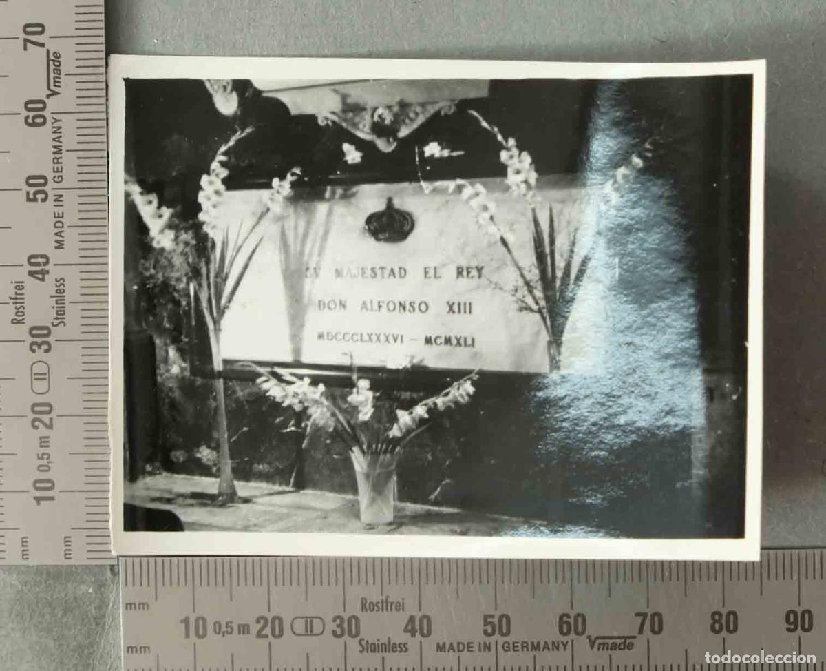 Fotograf&iacute;a antigua: FOTOGRAFIA. L&aacute;pida de su Majestad el Rey Don Alfonso XIII - Iglesia de Nuestra Se&ntilde;ora de Montserrat