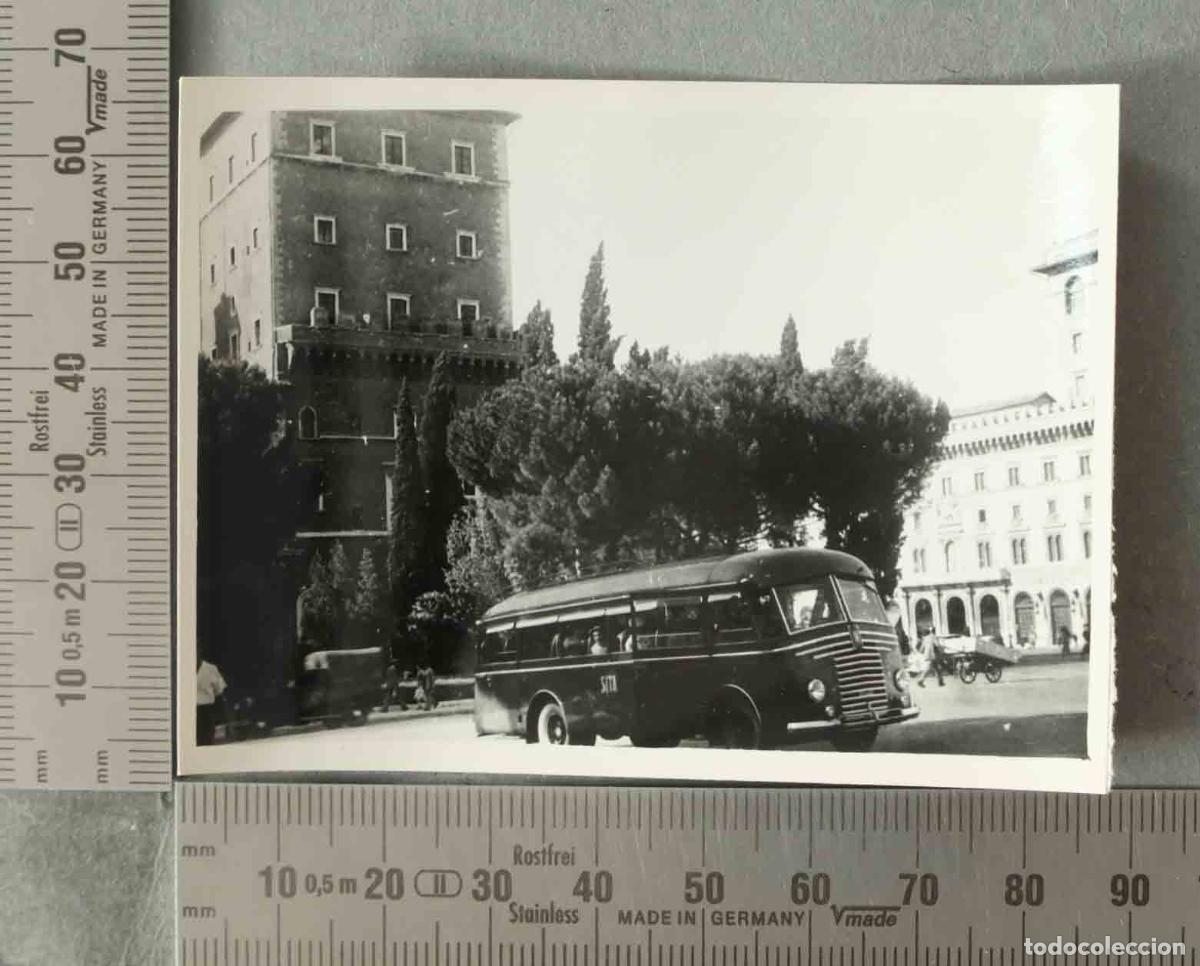 Fotograf&iacute;a antigua: FOTOGRAFIA. Piazza Venezia - Palazzo Venezia - Fiat Autobus ROMA HACIA 1940