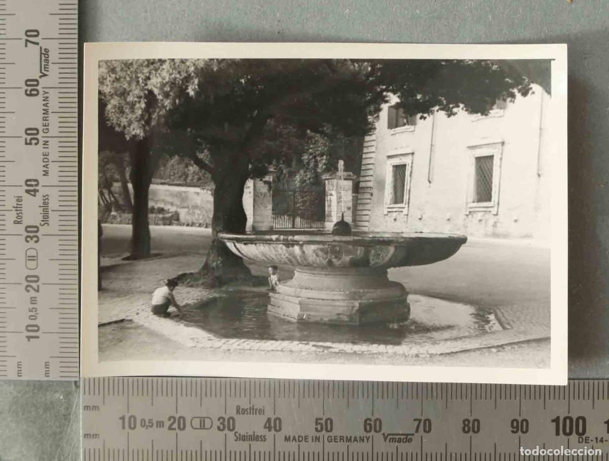 Alte Fotografie: FOTOGRAFIA. Fontana di Trinit&agrave; dei Monti - Villa Medici - NI&Ntilde;OS JUGANDO ROMA HACIA 1940