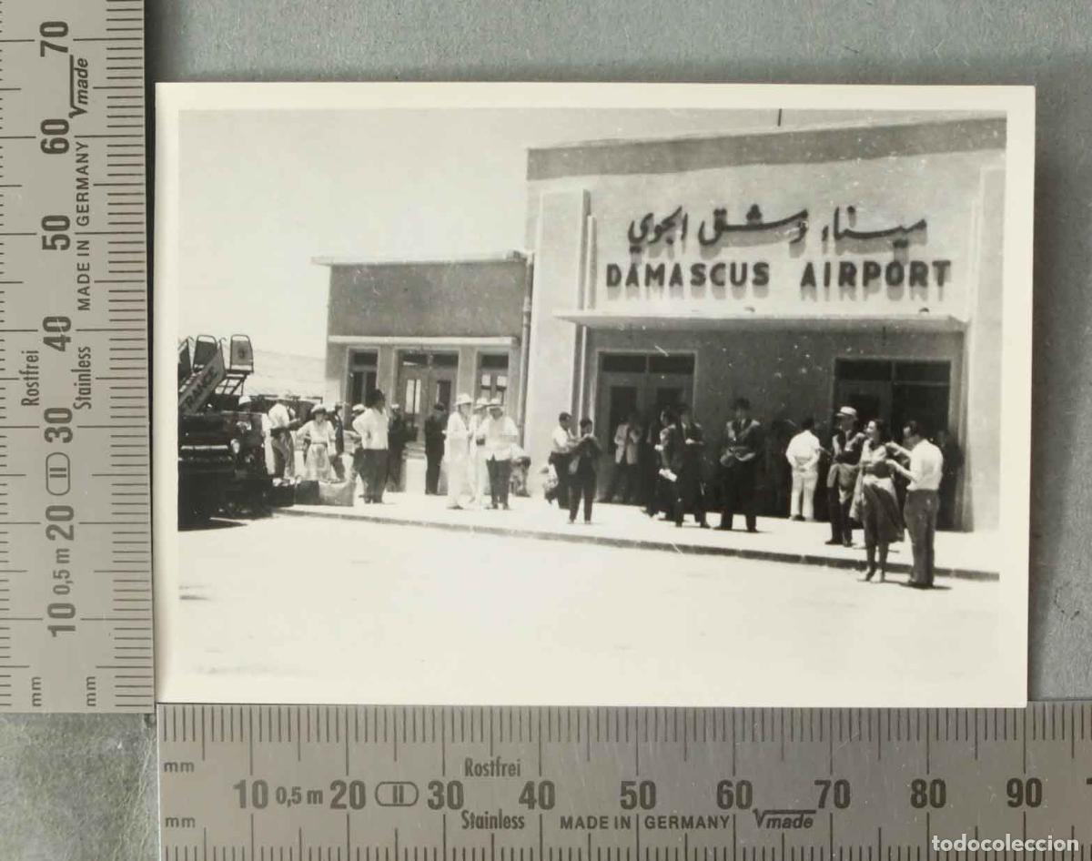 Fotograf&iacute;a antigua: FOTOGRAFIA. Damascus Airport VISITA ESPA&Ntilde;OLA HACIA 1940
