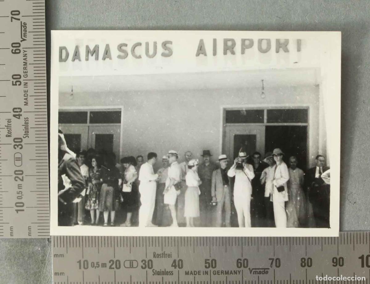 Fotograf&iacute;a antigua: FOTOGRAFIA. Damascus Airport VISITA ESPA&Ntilde;OLA HACIA 1940