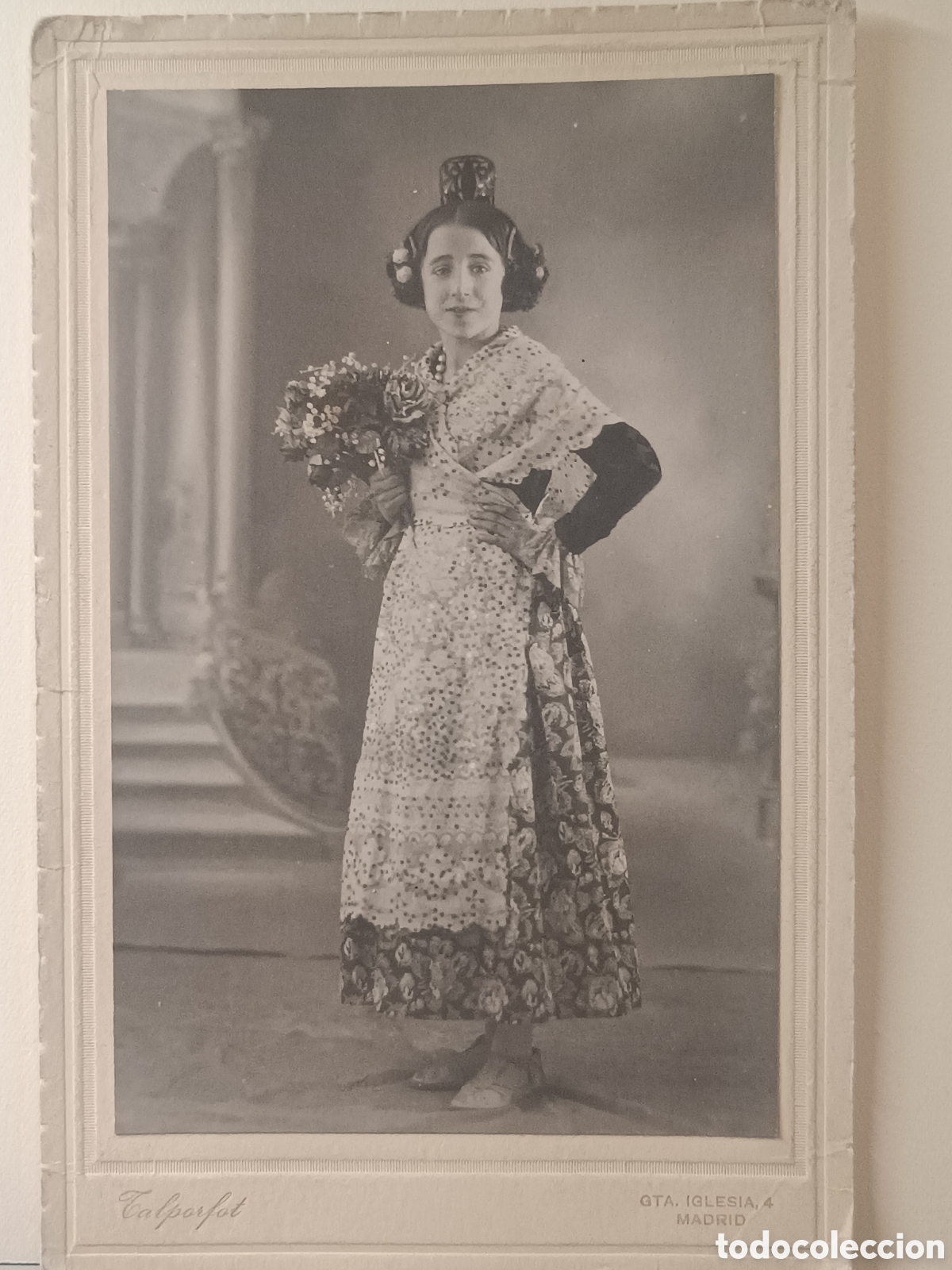 Fotograf&iacute;a antigua: ANTIGUA FOTOGRAF&Iacute;A RETRATO DE MUJER TRAJE REGIONAL CARNAVAL 1932 ESTUDIO TALPORFOT MADRID
