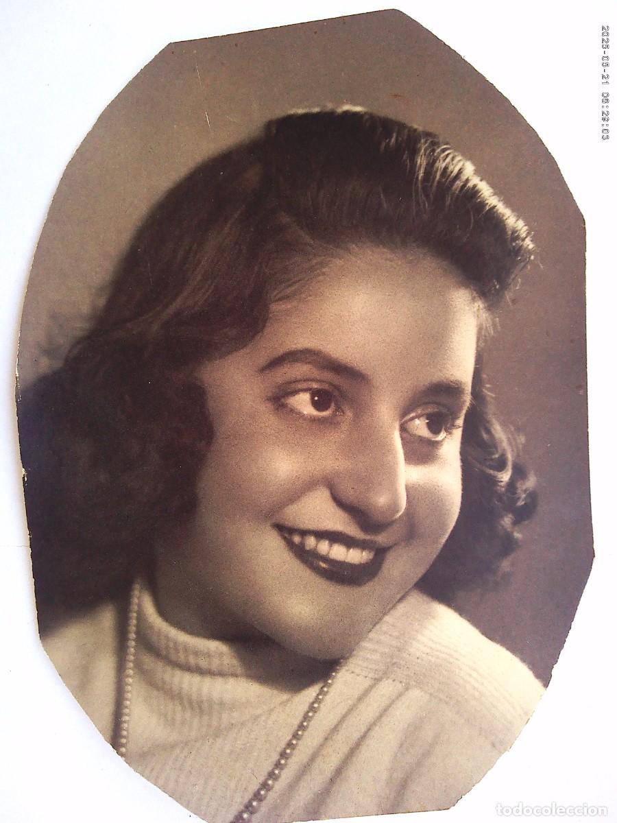 Fotograf&iacute;a antigua: GRAN FOTO DE ESTUDIO DE SE&Ntilde;ORITA A&Ntilde;OS 40 .... 17,5 X 23,5 CM