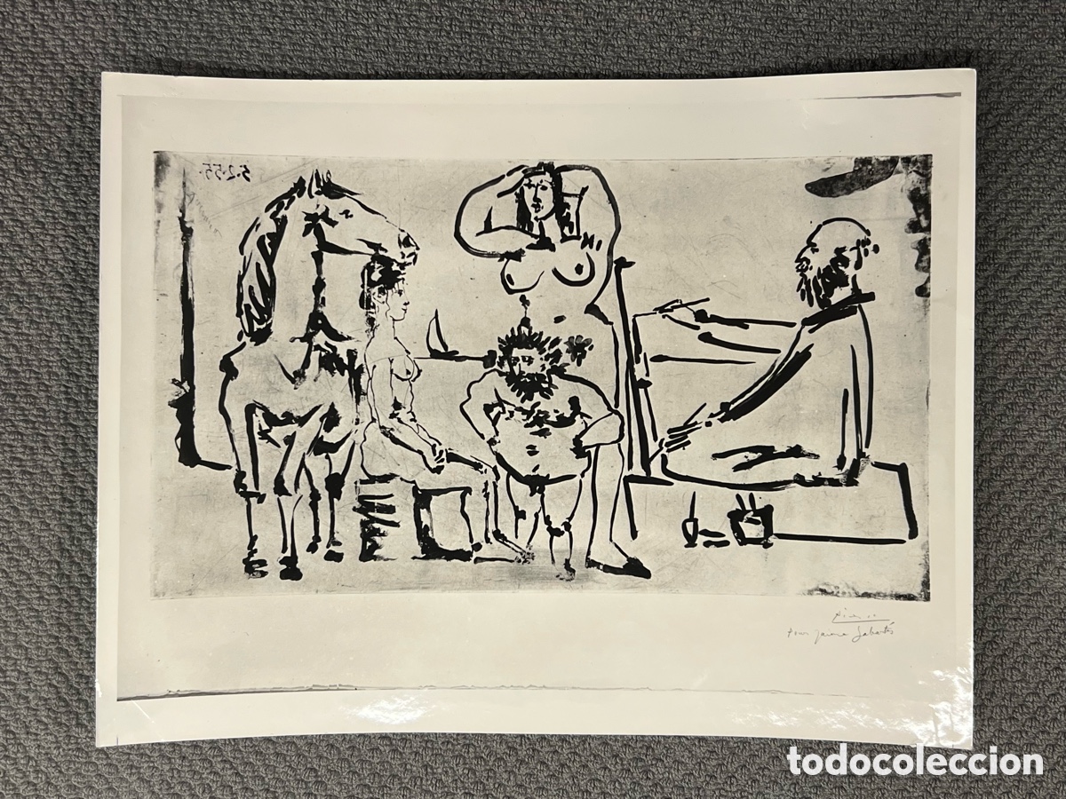 Fotograf&iacute;a antigua: PICASSO.. EL PINTOR EN LA PLAYA.. Le Peintre sur la Plage. Museo Picasso Barcelona.