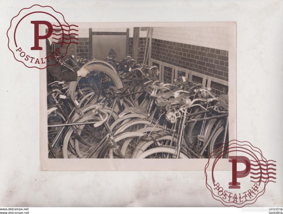 Fotograf&iacute;a antigua: CITY OF LOST CYCLES OXFORD POLICE STATION BICI CYCLIST VELO 20*15CM Fonds Victor FORBIN 1864-1947