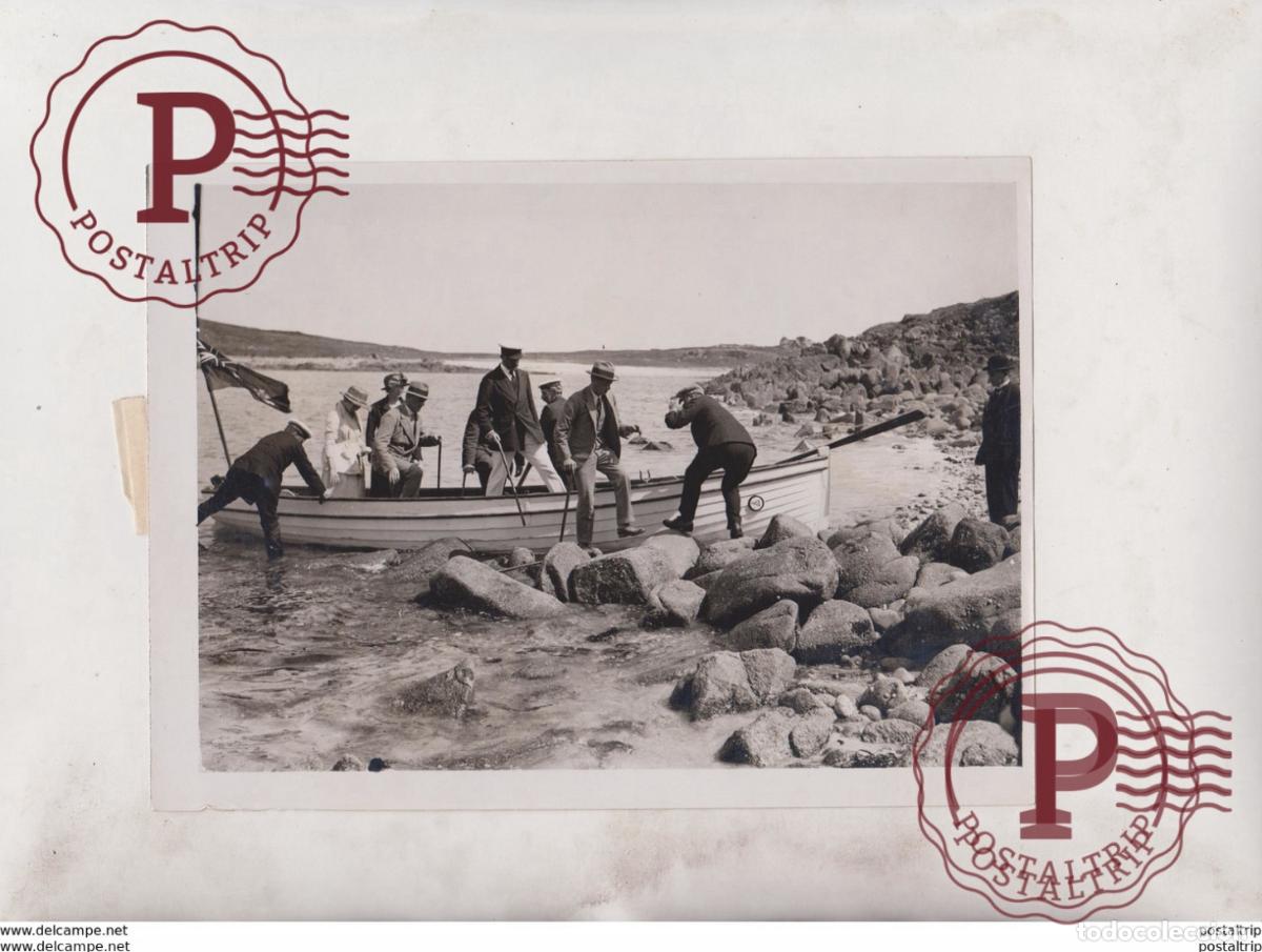 Photographie ancienne: THE PRINCE OF WALES TOUR IN DEVON ROCKS AT ST AGNES ISLAND 20*15CM Fonds Victor FORBIN 1864-1947