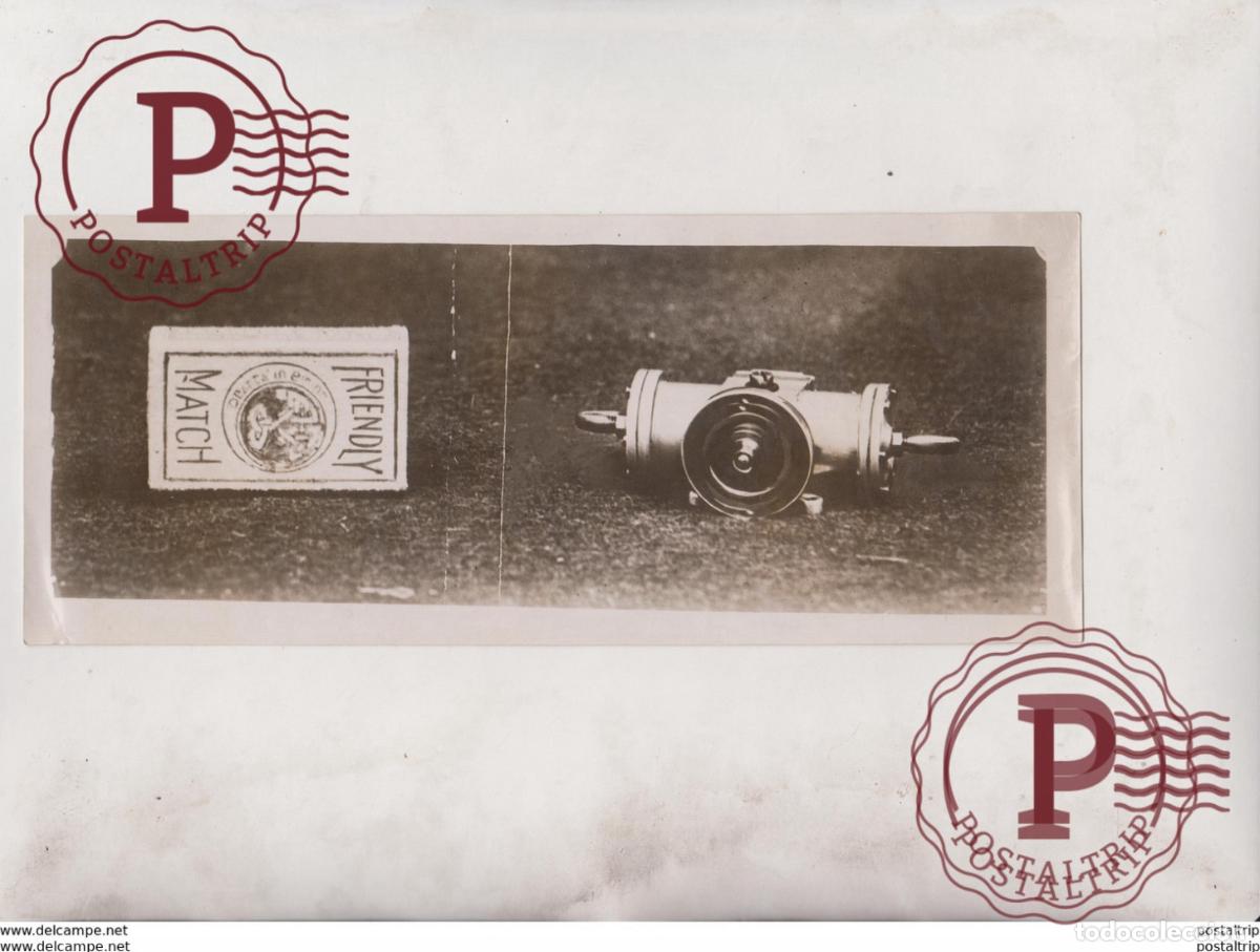 Fotografia antica: THE FOUR INCH ENGINE HALF A HORSE POWER COMPRESSED AIR MATCH BOX 25*10CM Fonds Victor FORBIN 1864