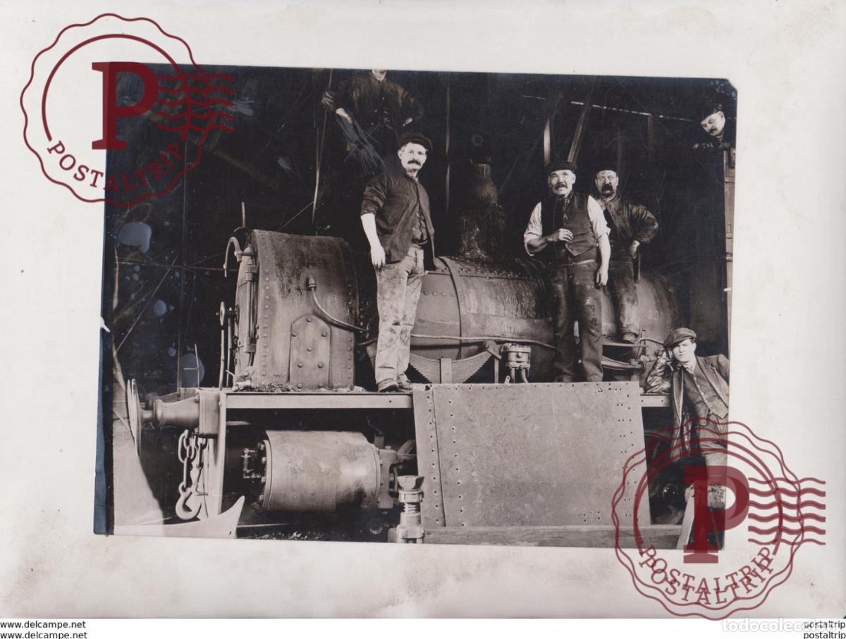 Fotografia antiga: AT WORK ON A BOILER MR WILLIAMS EX MAYOR 20*15CM Fonds Victor FORBIN 1864-1947