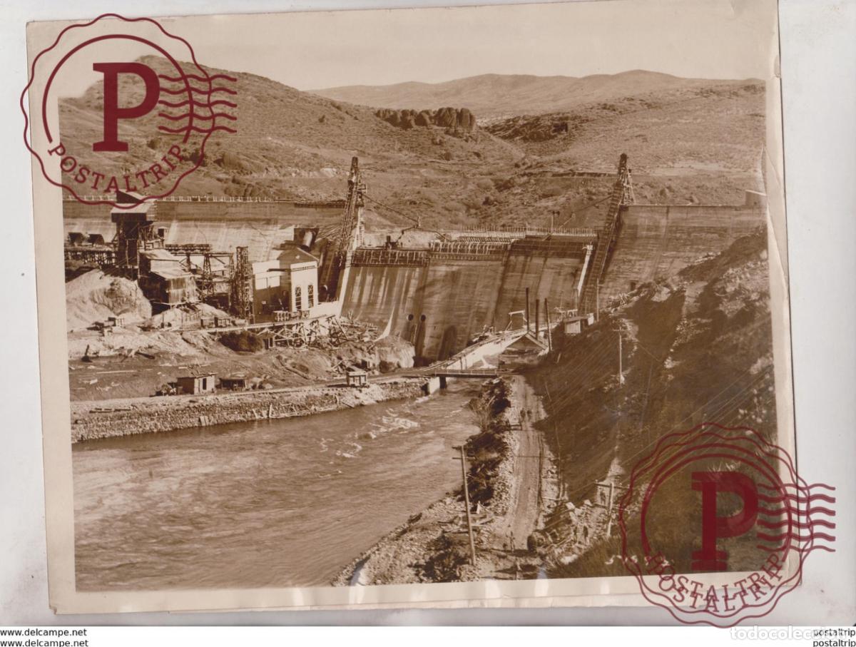 Fotografia antiga: HUGE BLACK CANYON DAM UNDER CONSTRUCTION OHIO PAYETTE RIVER NAMPA MC CALL 25*19CM Fonds Victor FOR