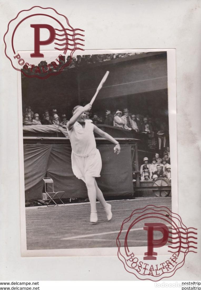 Fotograf&iacute;a antigua: SIXTEEN YEARS OLD BRITISH PLAYER BETTY NUTHALL MRS MALLORY WIMBLEDON 21*16CM Fonds Victor FORBIN 18