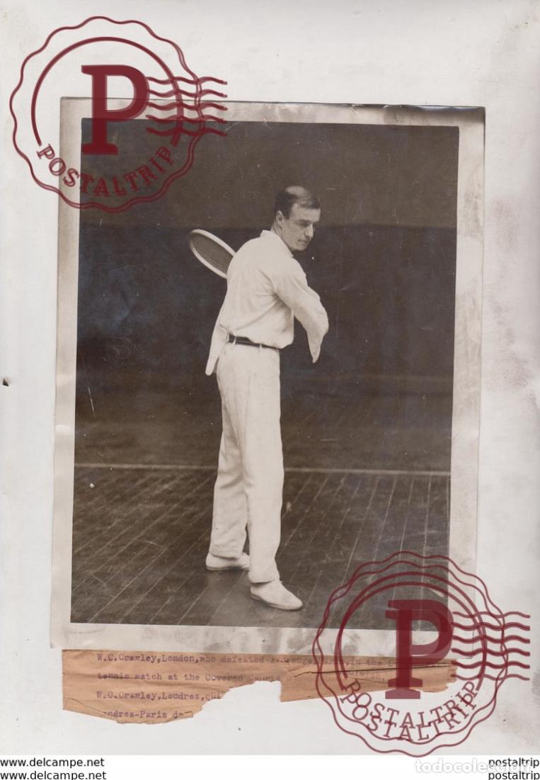 Fotograf&iacute;a antigua: PARIS LONDON MATCH W C CRAWLEY A RESUGE TENNIS 21*16CM Fonds Victor FORBIN 1864-1947