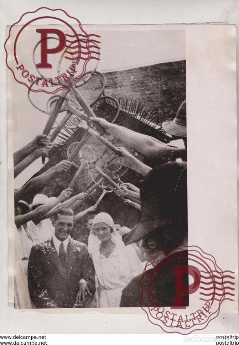 Fotograf&iacute;a antigua: SOUTH AFRICA TENNIS STAR WEDDING BOBBY HEINE SOUTH AFRICA NATAL 25*20CM Fonds Victor FORBIN 1864-1