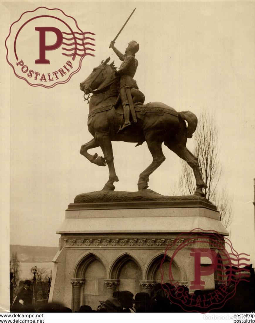 Fotograf&iacute;a antigua: STATUE JEANNE DARC JOAN OF ARC 25*20CM Fonds Victor FORBIN 1864-1947