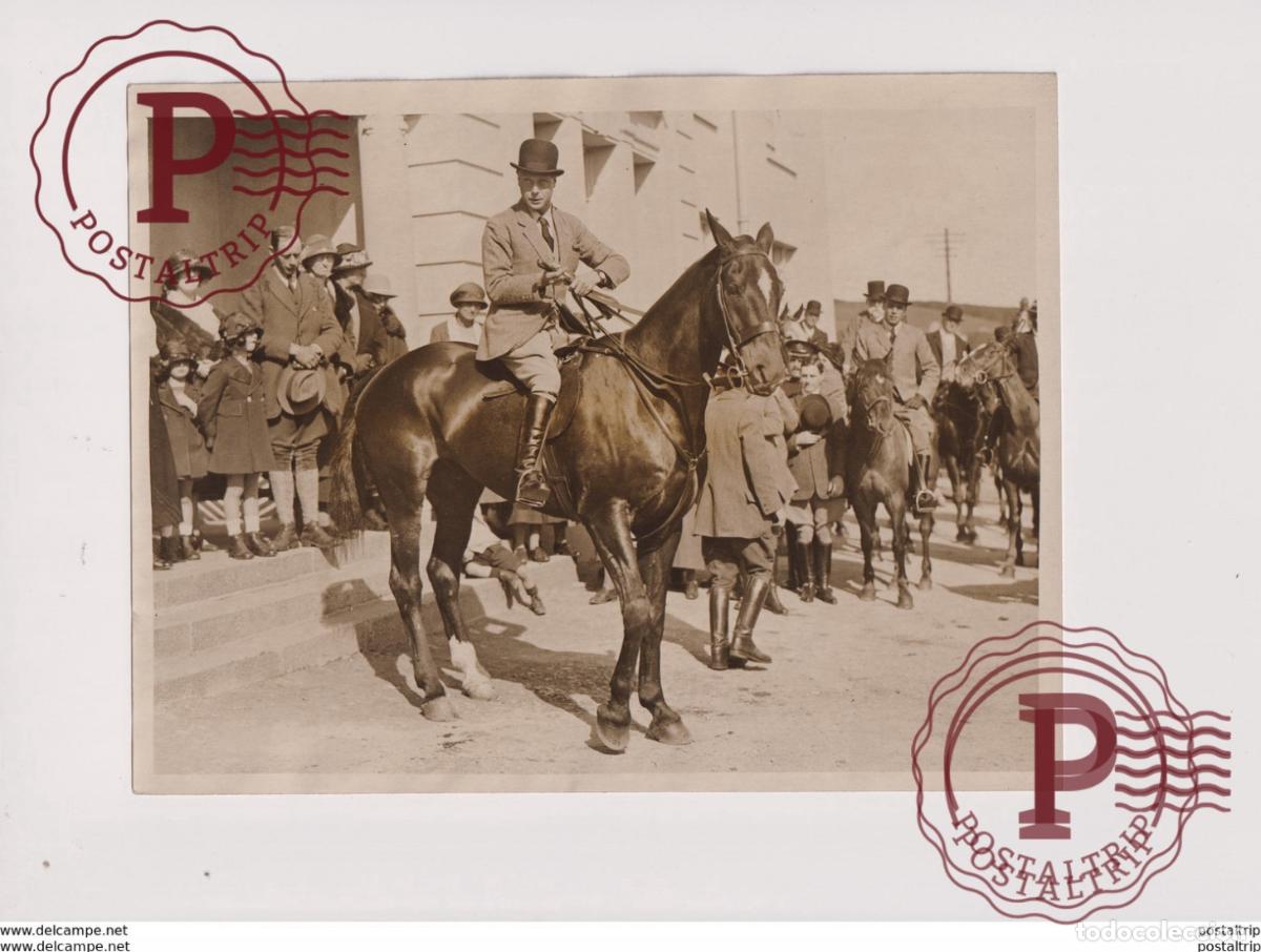 Fotograf&iacute;a antigua: PRINCE OF WALES IN DEVONSHIRE LAMERTON FOXHOUND CHASSE HUNTING CAZA JACHT 21*16CM Fonds Victor FOR