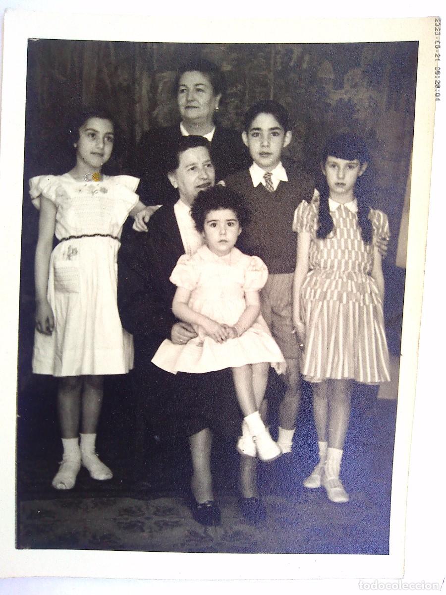 Photographie ancienne: PRECIOSA FOTO DE ESTUDIO DE SE&Ntilde;ORAS CON NI&Ntilde;OS