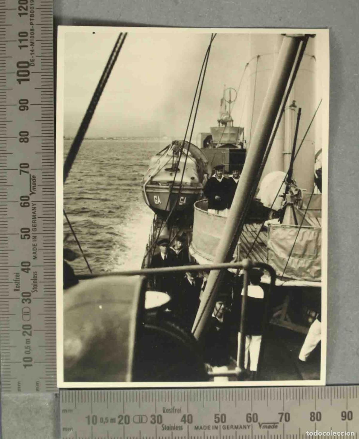 Fotograf&iacute;a antigua: FOTOGRAFIA. EMBARCACION MARINA HACIA 1940 MALAGA