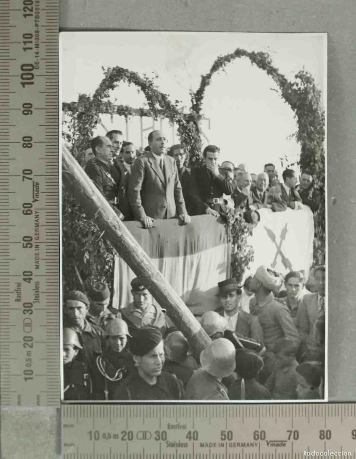 Antique Photography: FOTOGRAFIA. ACTO PORCUNA. JERARCAS. FALANGE. SOLDADOS MARROQUIES HACIA 1940