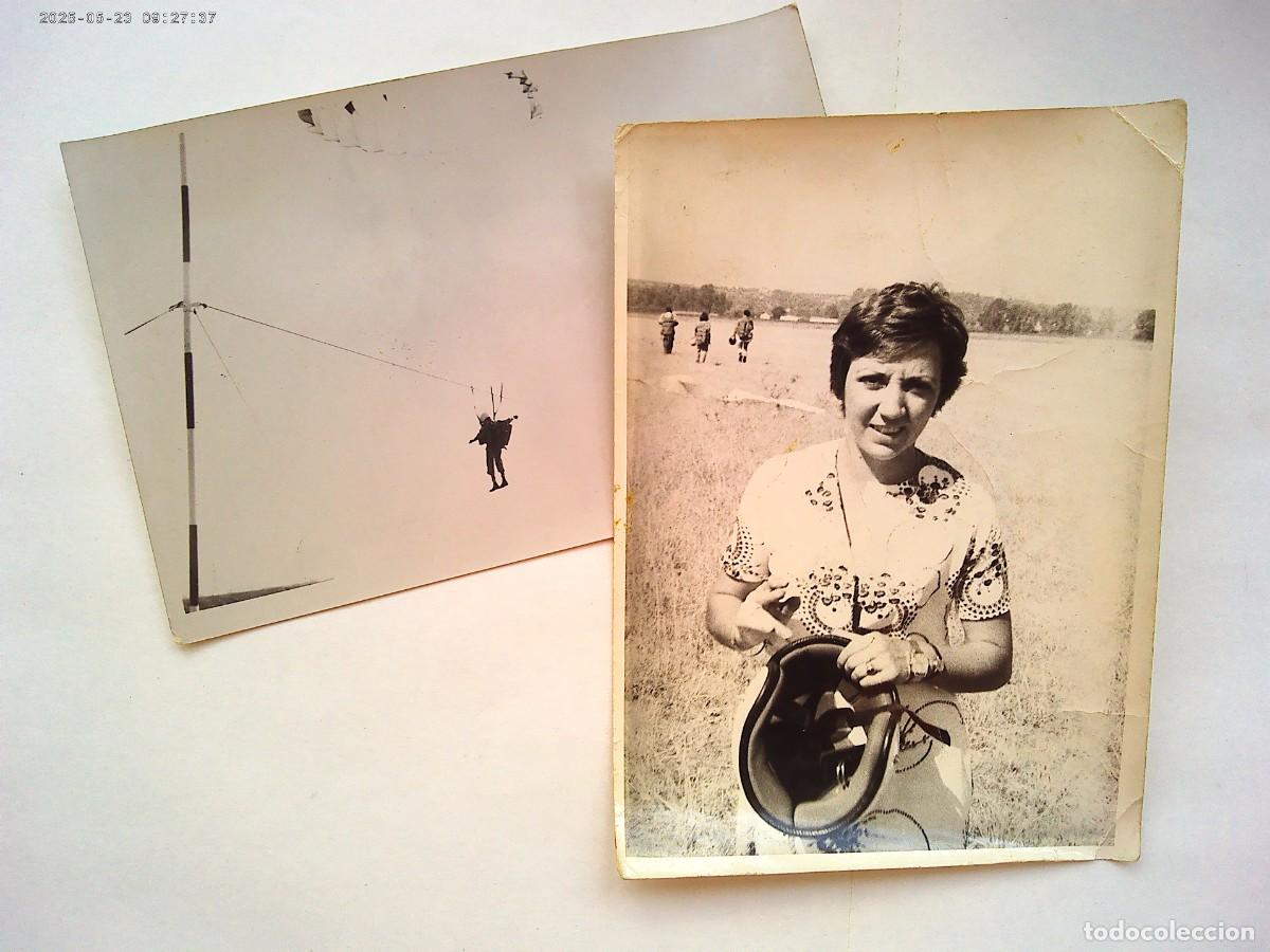 Fotograf&iacute;a antigua: LOTE DE 2 FOTOS DE PARACAIDISMO ....... 12 X 18 CM