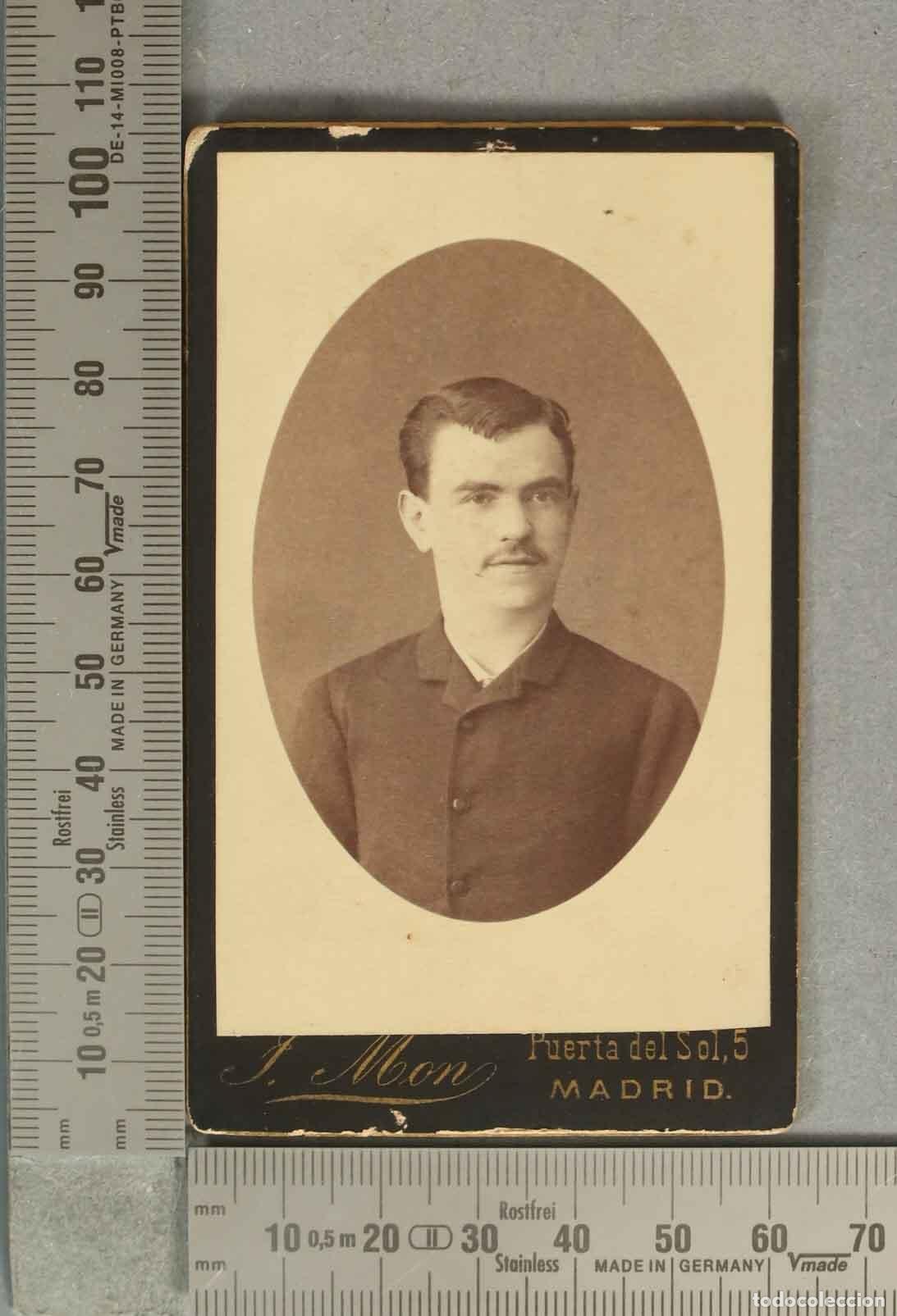 Photographie ancienne: CARTE DE VISITE FOTOGRAFIA. Retrato de caballero - Juan Mon MADRID