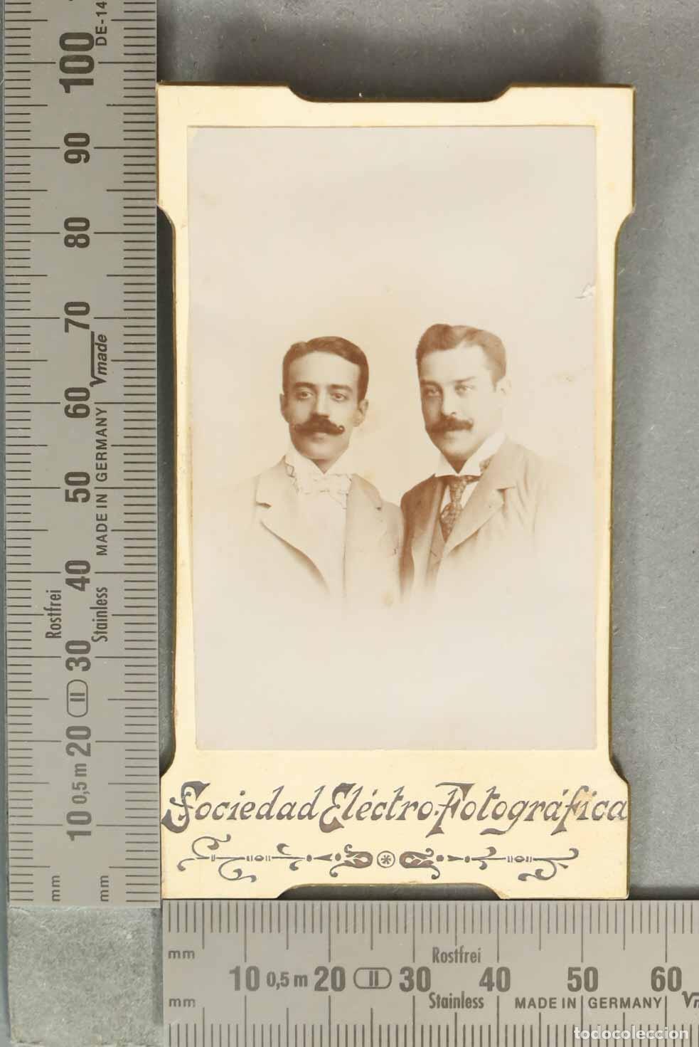 Fotograf&iacute;a antigua: CARTE DE VISITE FOTOGRAFIA. Retrato de dos hombres Sociedad Electro-Fotogr&aacute;fica PEINADO Y LAVERDURE