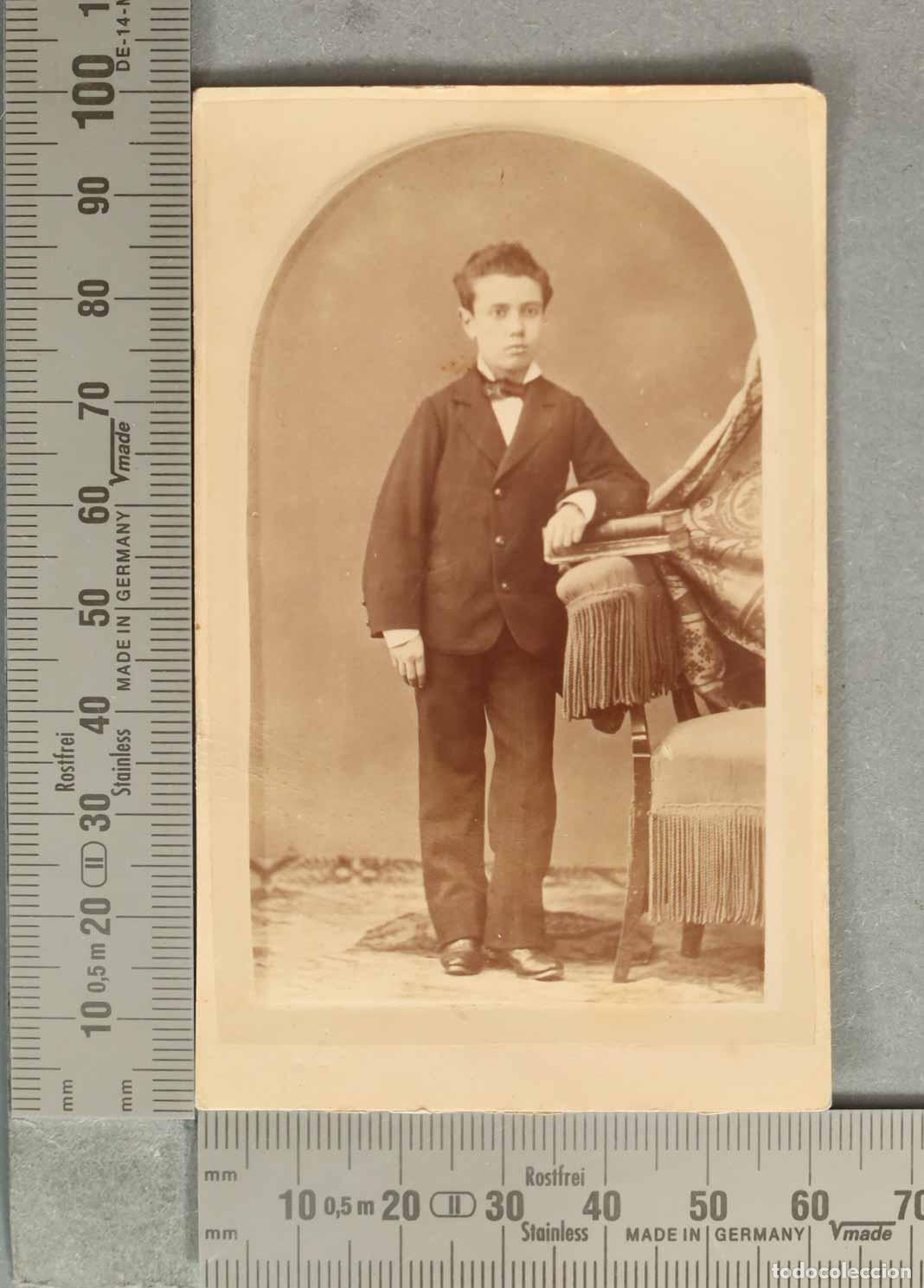Fotograf&iacute;a antigua: CARTE DE VISITE FOTOGRAFIA. MUCHACHO JOVEN. PEPE BARCELONA