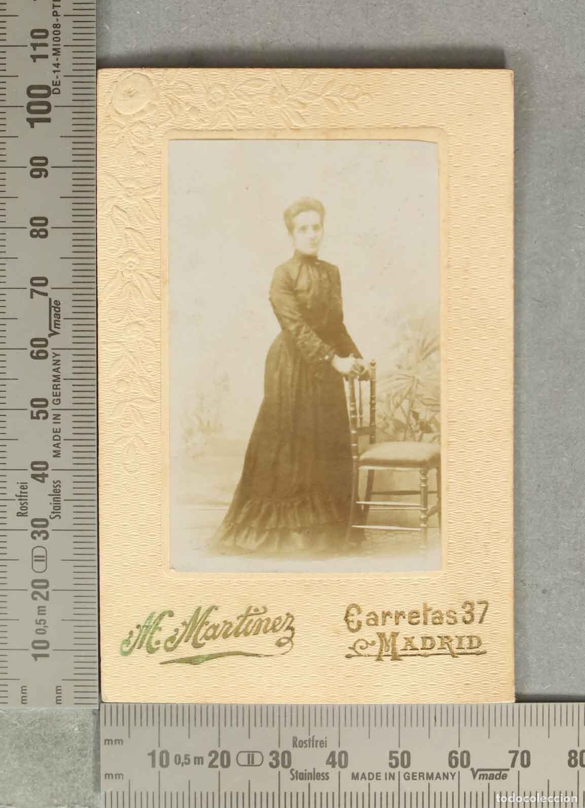Fotograf&iacute;a antigua: FOTOGRAFIA. Dama - M. Mart&iacute;nez - Carte de visite MADRID