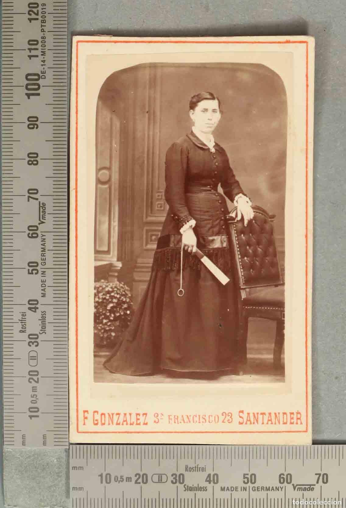 Fotograf&iacute;a antigua: CARTE DE VISITE FOTOGRAFIA. Retrato de mujer - F. Gonz&aacute;lez SANTANDER