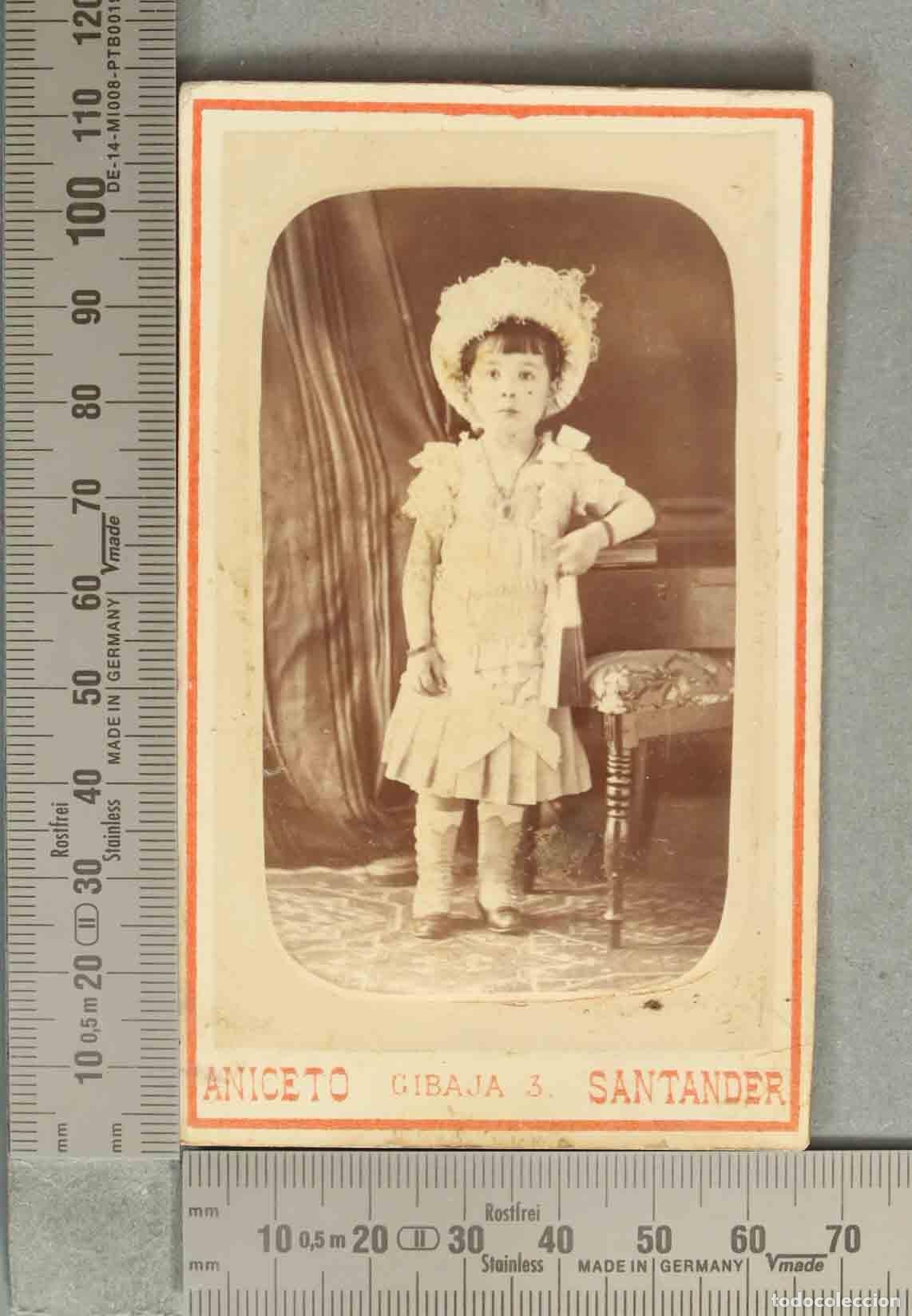Fotograf&iacute;a antigua: CARTE DE VISITE FOTOGRAFIA. Retrato de ni&ntilde;a- Aniceto - Santander