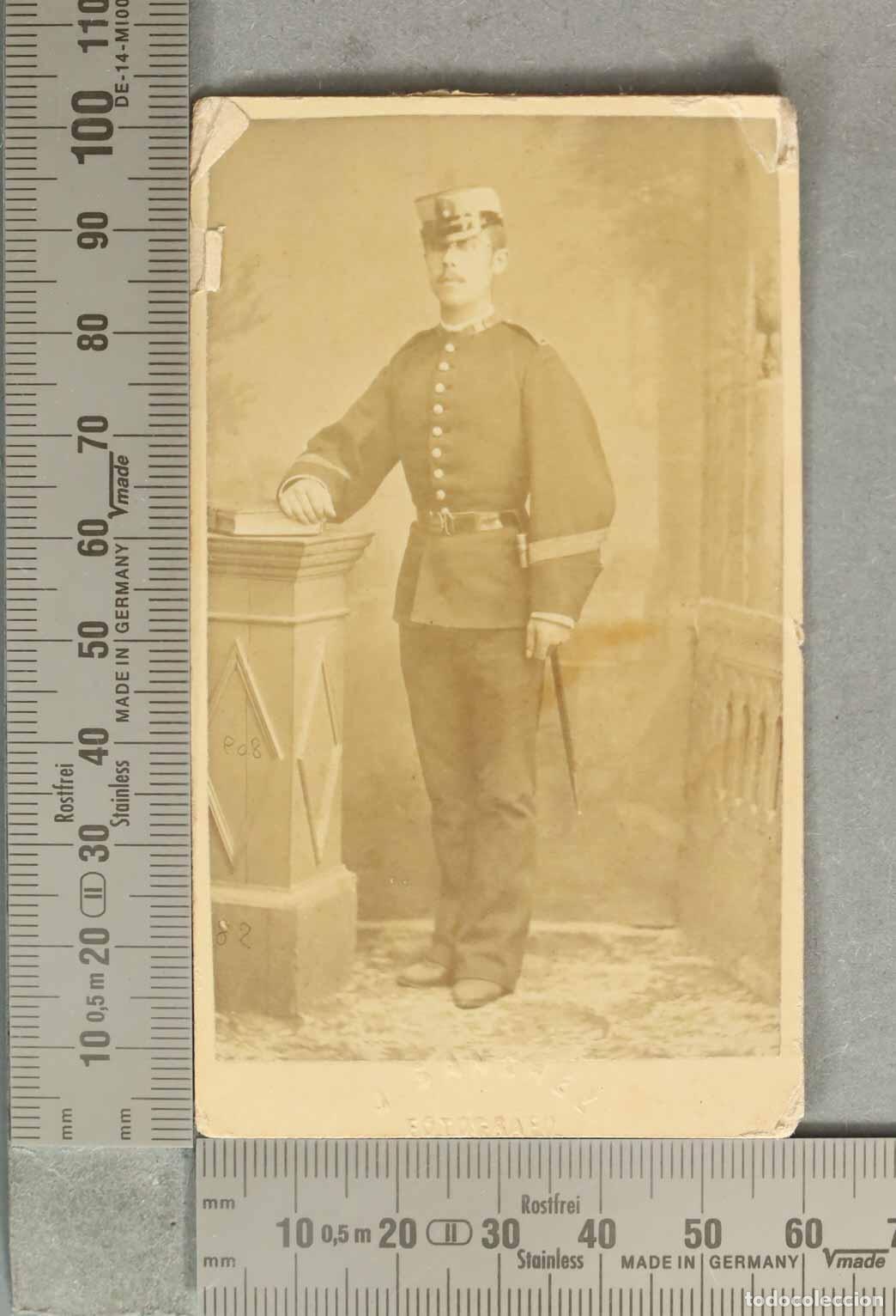 Fotograf&iacute;a antigua: CARTE DE VISITE FOTOGRAFIA. Retrato militar - j. sanchez